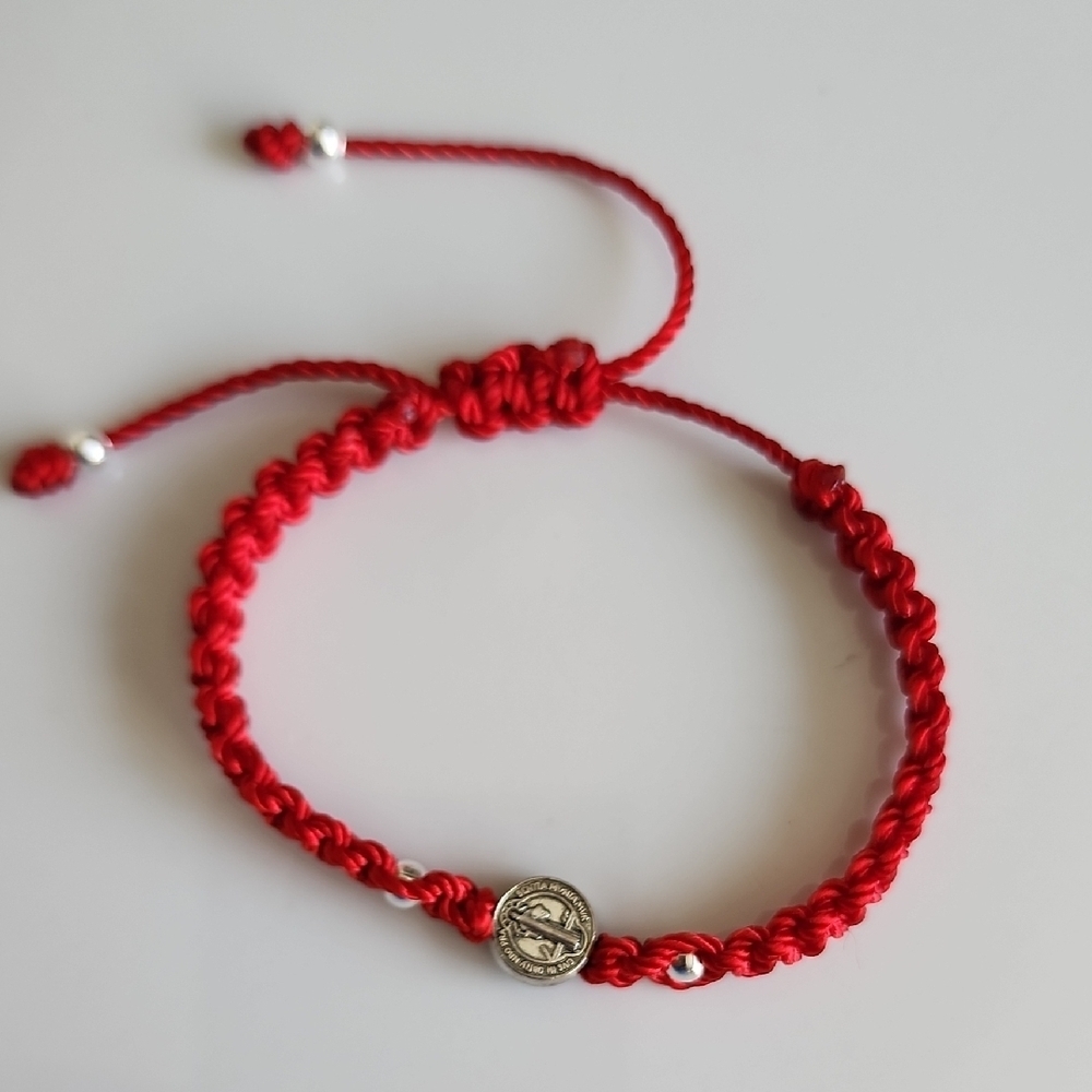 Red String St Benedict Bracelet Adjustable Protection Lucky Charm Gift